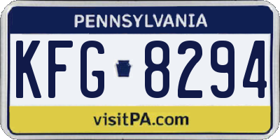 PA license plate KFG8294