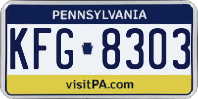 PA license plate KFG8303