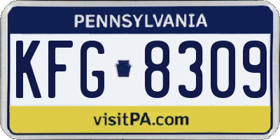 PA license plate KFG8309