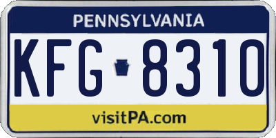 PA license plate KFG8310