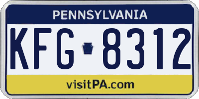PA license plate KFG8312