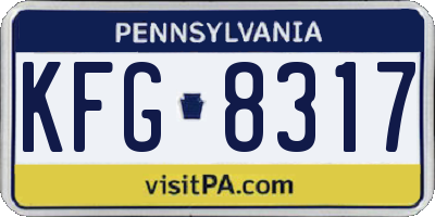 PA license plate KFG8317