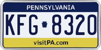 PA license plate KFG8320