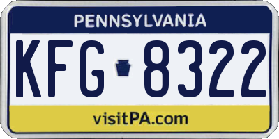 PA license plate KFG8322