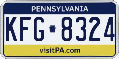 PA license plate KFG8324