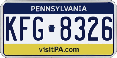 PA license plate KFG8326