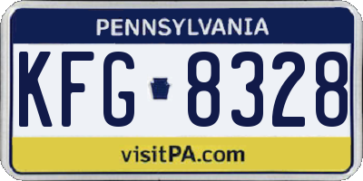 PA license plate KFG8328