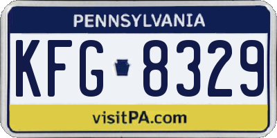 PA license plate KFG8329