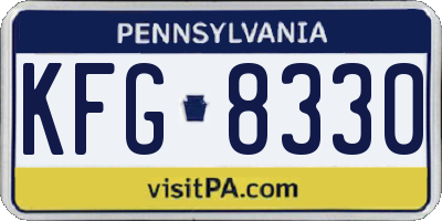 PA license plate KFG8330