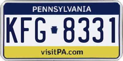 PA license plate KFG8331
