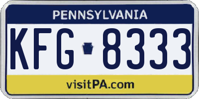 PA license plate KFG8333
