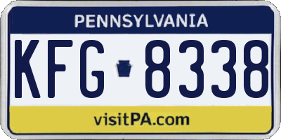 PA license plate KFG8338