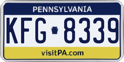 PA license plate KFG8339