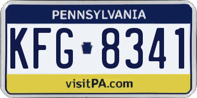 PA license plate KFG8341