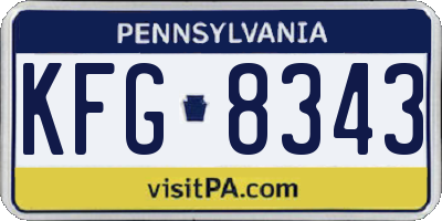 PA license plate KFG8343