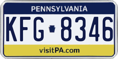 PA license plate KFG8346