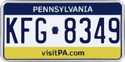 PA license plate KFG8349