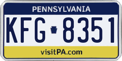 PA license plate KFG8351