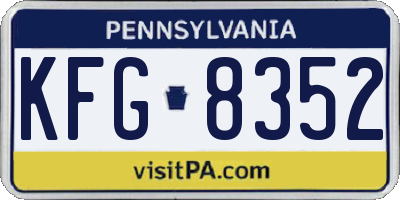 PA license plate KFG8352