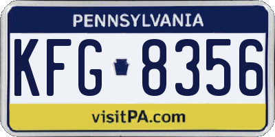 PA license plate KFG8356