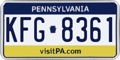 PA license plate KFG8361