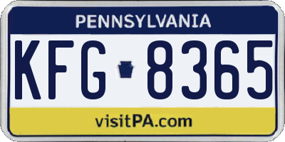 PA license plate KFG8365