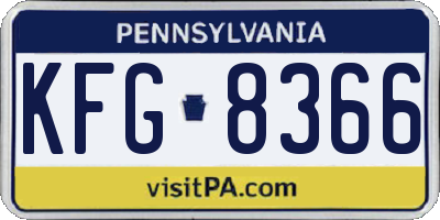 PA license plate KFG8366