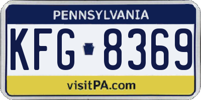 PA license plate KFG8369