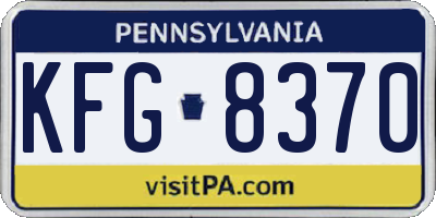 PA license plate KFG8370