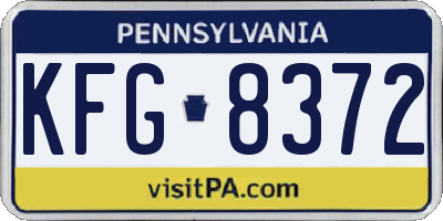 PA license plate KFG8372