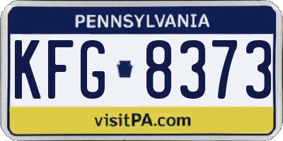 PA license plate KFG8373