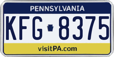 PA license plate KFG8375