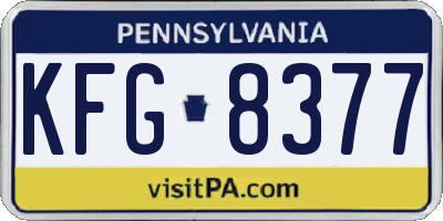 PA license plate KFG8377