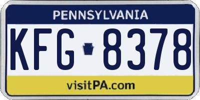 PA license plate KFG8378