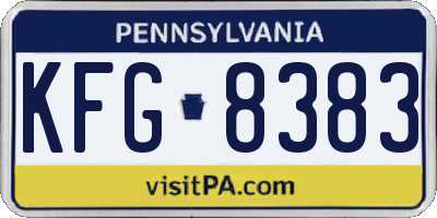 PA license plate KFG8383