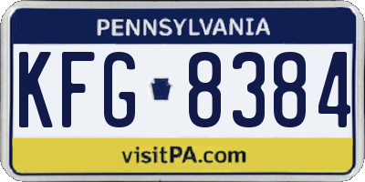 PA license plate KFG8384