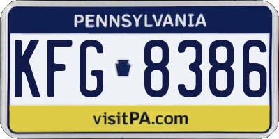 PA license plate KFG8386