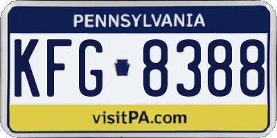 PA license plate KFG8388