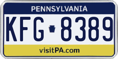 PA license plate KFG8389