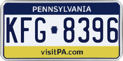 PA license plate KFG8396