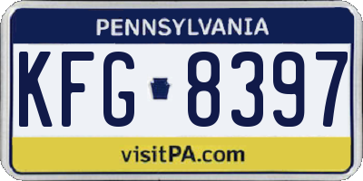 PA license plate KFG8397