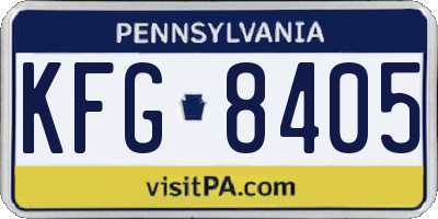 PA license plate KFG8405