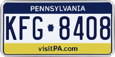 PA license plate KFG8408