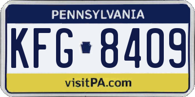 PA license plate KFG8409