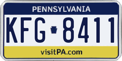 PA license plate KFG8411