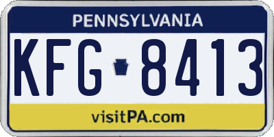 PA license plate KFG8413