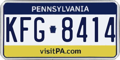 PA license plate KFG8414