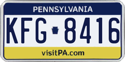 PA license plate KFG8416