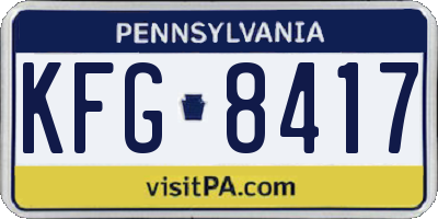 PA license plate KFG8417