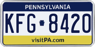 PA license plate KFG8420